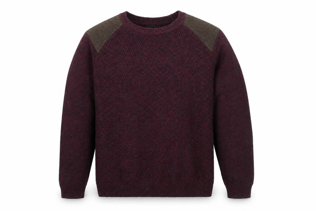 Red Herring Mens Red Round Neck Acrylic Pullover Jumper Size L Long Sleeve
