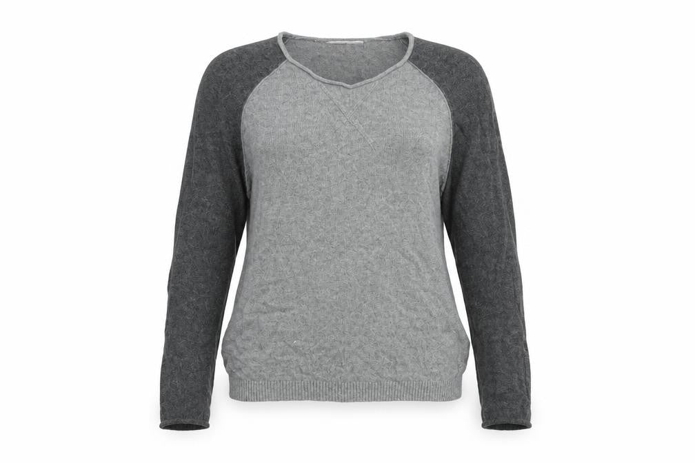 Part Two Womens Grey Cotton Basic T-Shirt Size S V-Neck