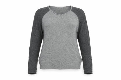 Part Two Womens Grey Cotton Basic T-Shirt Size S V-Neck