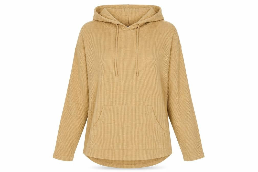 Michelle Keegan Womens Beige Cotton Pullover Hoodie Size 12 Pullover