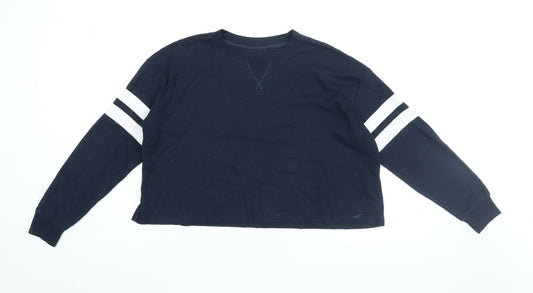 Hollister Womens Blue Polyester Basic T-Shirt Size XS Round Neck