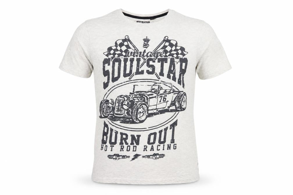 Soul Star White Graphic T-Shirt M Vintage Racing Style
