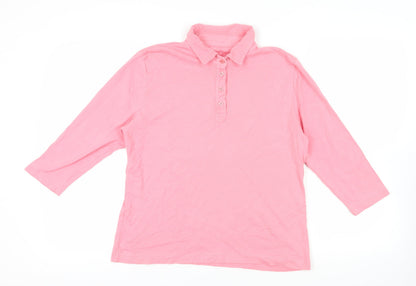Additional front view of Rowland's Pink Polo Shirt L