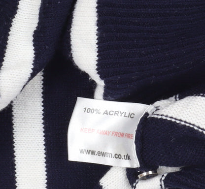 Close-up detail of Isle Blue Striped Acrylic jumper S