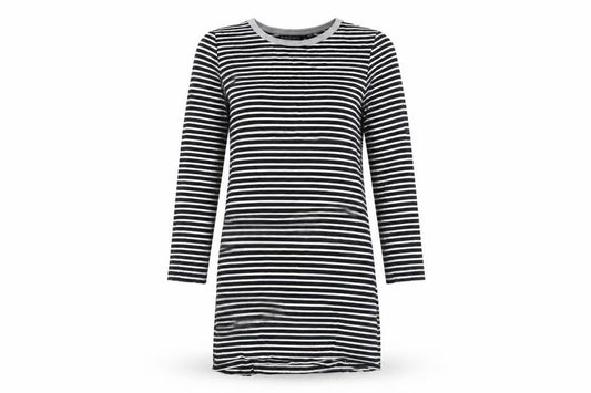 Brave Soul Striped Black T-Shirt Dress S