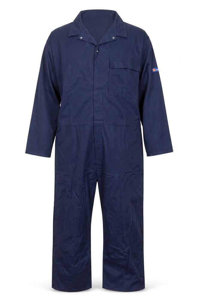 Flametex Mens Blue Cotton Carpenter Trousers Size XL L28 in Regular Snap - Full Length 64'' Coverall Workwear
