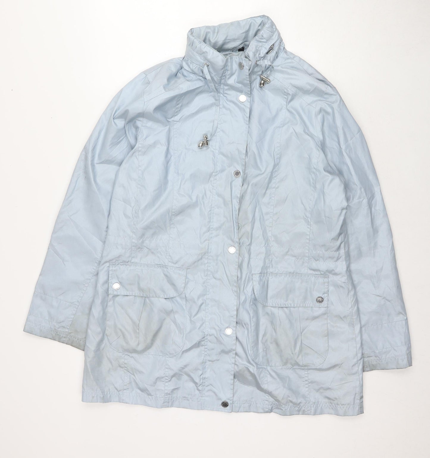 Finesse Womens Blue Rain Coat Jacket Size 14 Zip