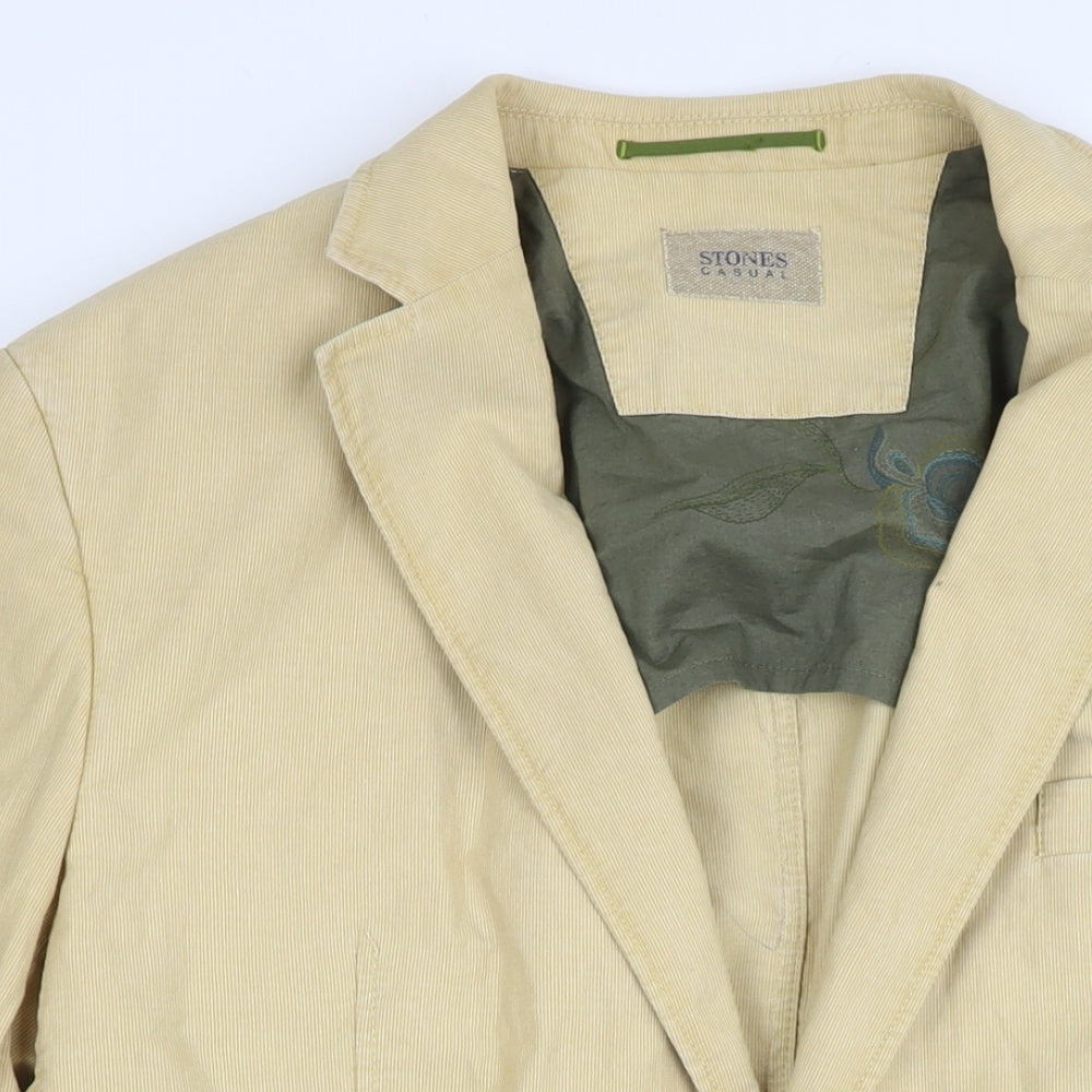 STONES Mens Beige Cotton Jacket Suit Jacket Size 44 Regular