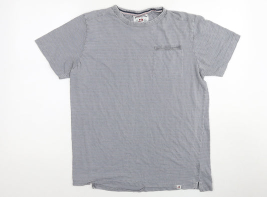 Thread & Cloth Mens Grey Cotton T-Shirt Size M Round Neck