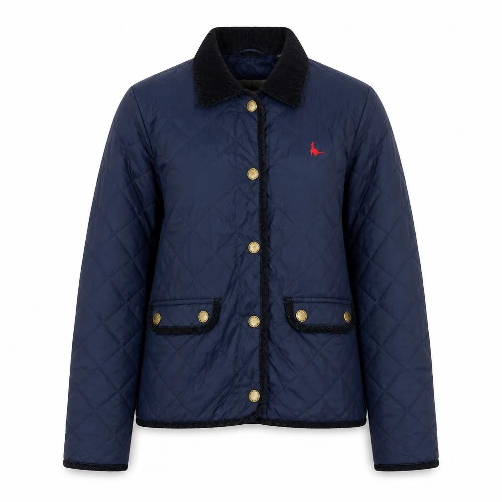Jack Wills Womens Blue Quilted Jacket Size 10 Snap