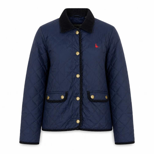 Jack Wills Womens Blue Quilted Jacket Size 10 Snap