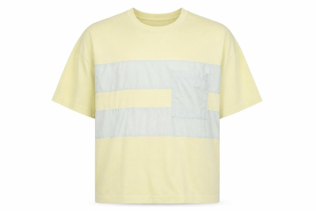 Zara Womens Yellow Nylon Basic T-Shirt Size L Round Neck