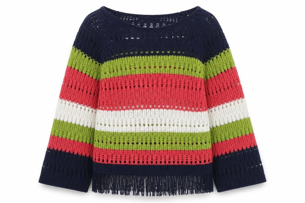 NEXT Womens Multicoloured Round Neck Striped Cotton Pullover Jumper Size XS