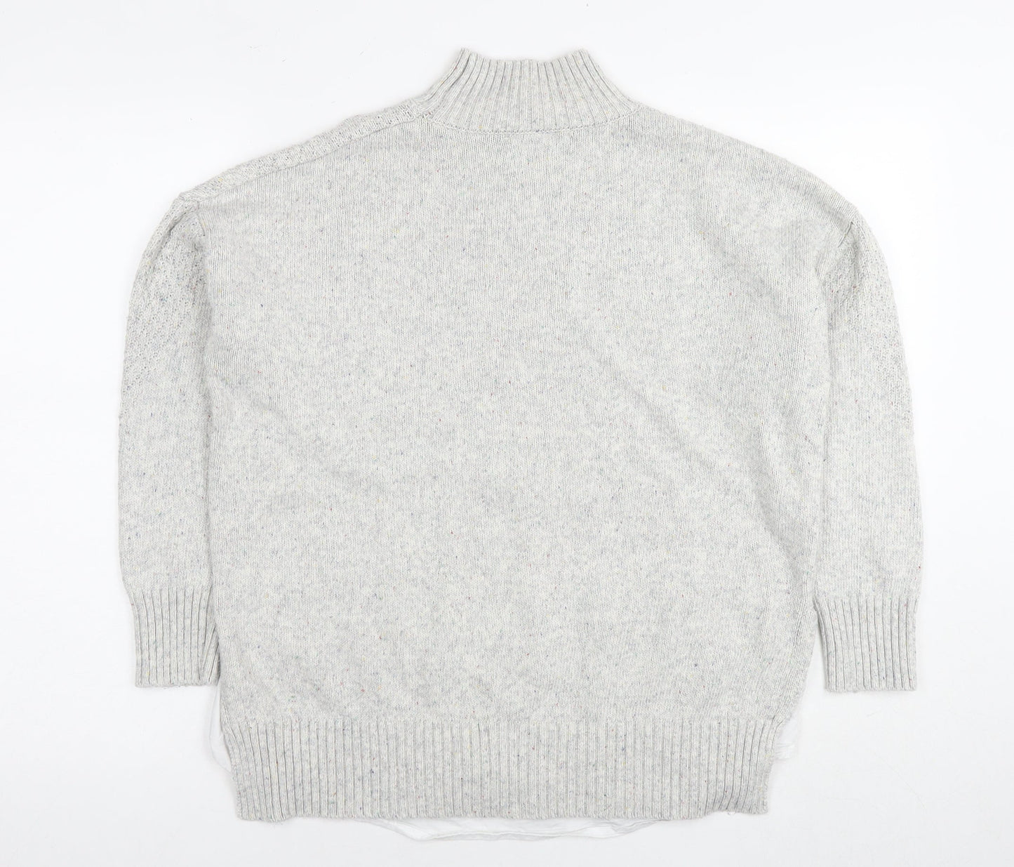 NEXT Womens Grey Round Neck Cotton Pullover Jumper Size M