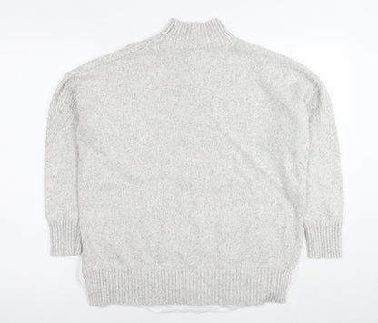 Next Womens Grey Round Neck Cotton Pullover Jumper Size M