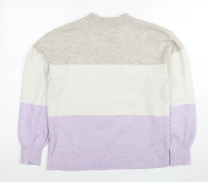 H&M Womens Multicoloured Round Neck Polyester Pullover Jumper Size S