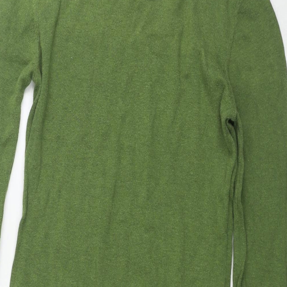 NEXT Womens Green Round Neck Animal Print Cotton Tunic Jumper Size 6 - Leopard Print