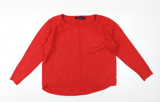 French Connection Womens Red Round Neck Acrylic Pullover Jumper Size M