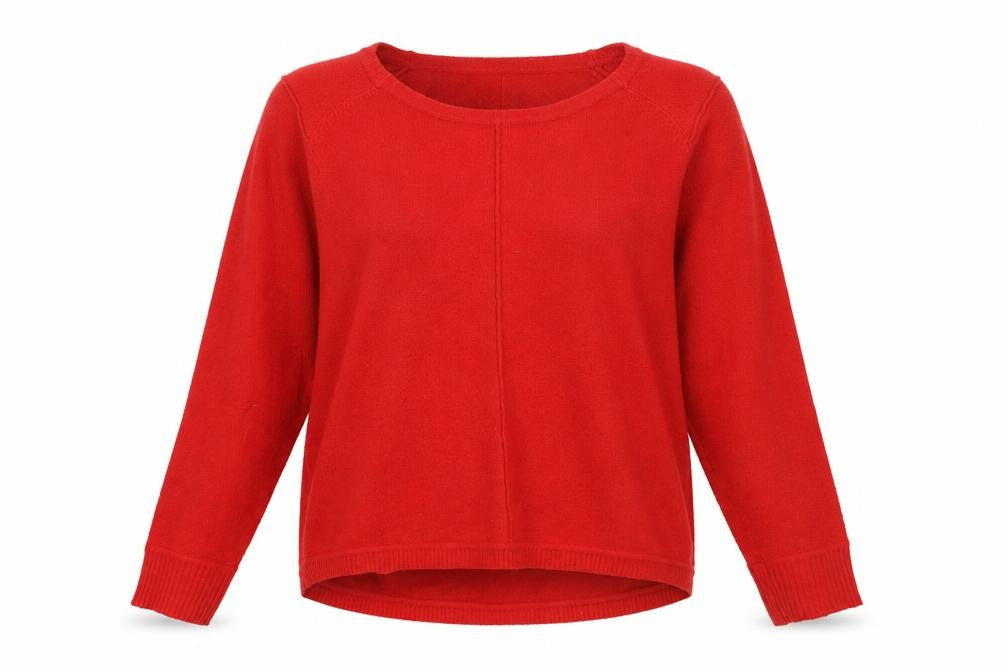 French Connection Womens Red Round Neck Acrylic Pullover Jumper Size M