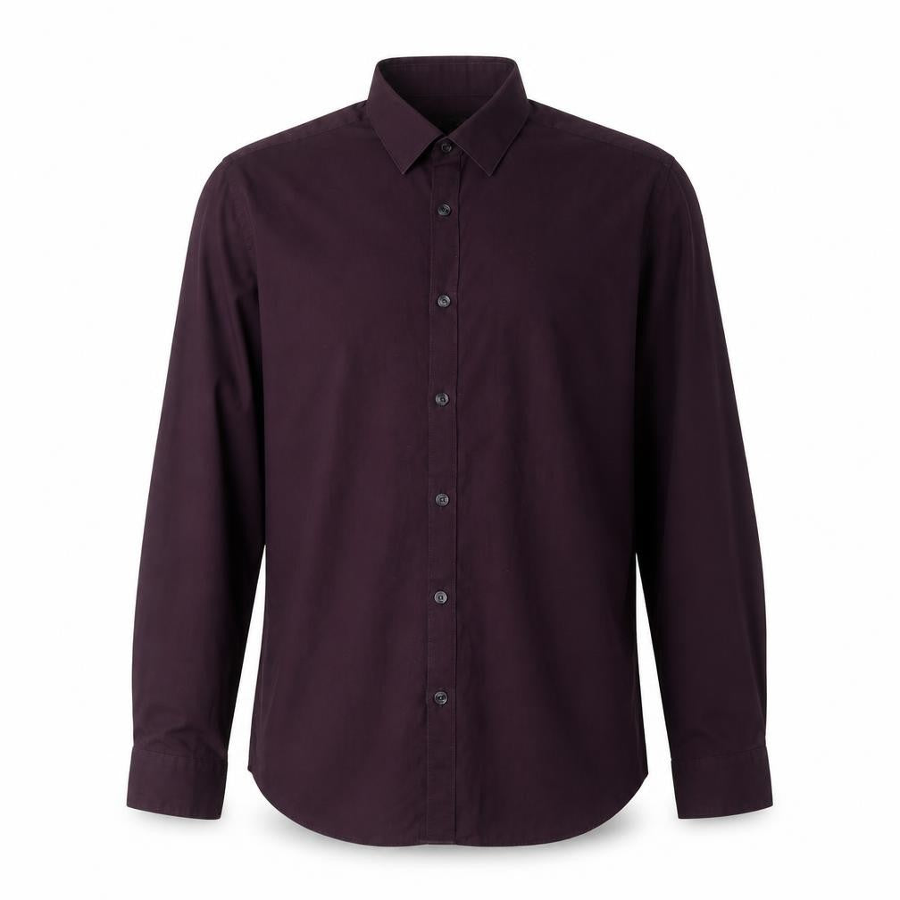 New Look Mens Red Polyester Button-Up Size L Collared Button