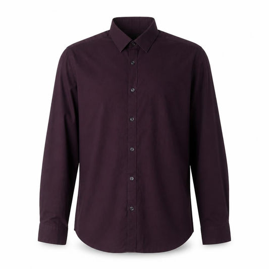 New Look Mens Red Polyester Button-Up Size L Collared Button