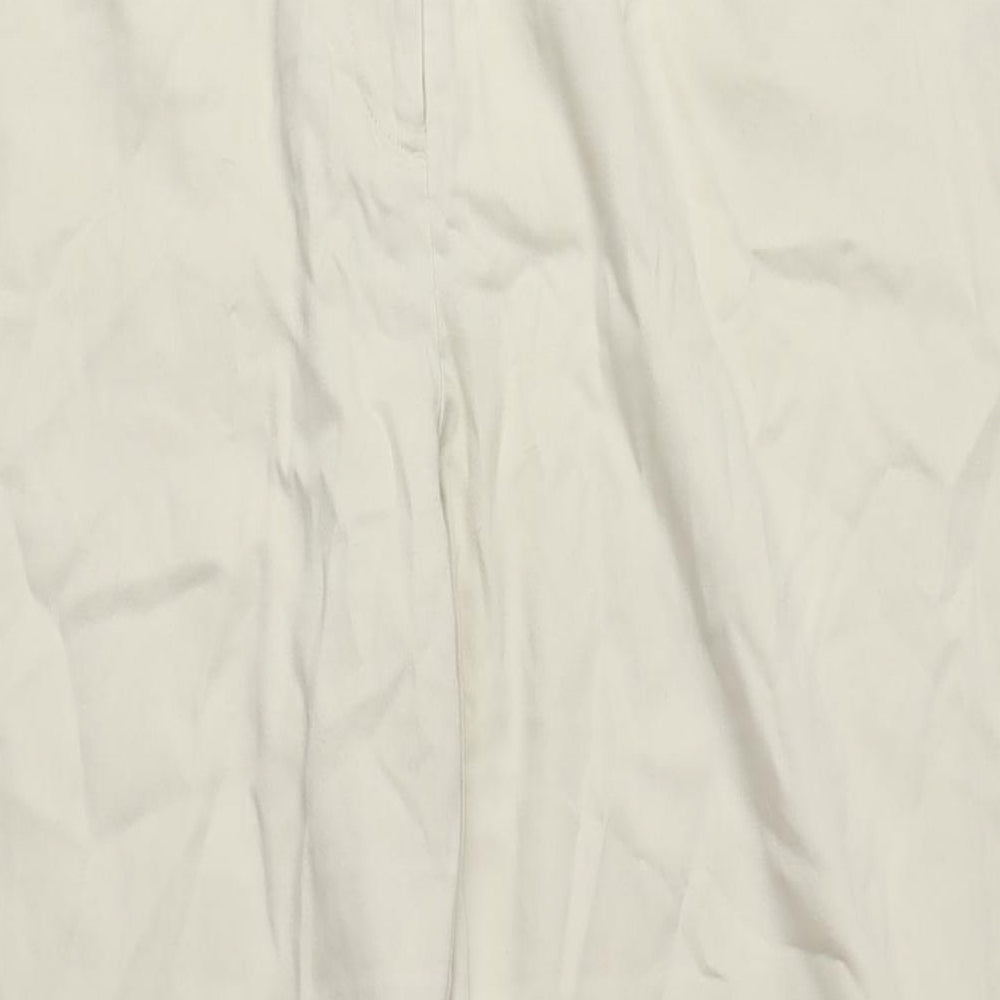 Dorothy Perkins Womens Beige Cotton Chino Trousers Size 18 L25 in Regular Zip