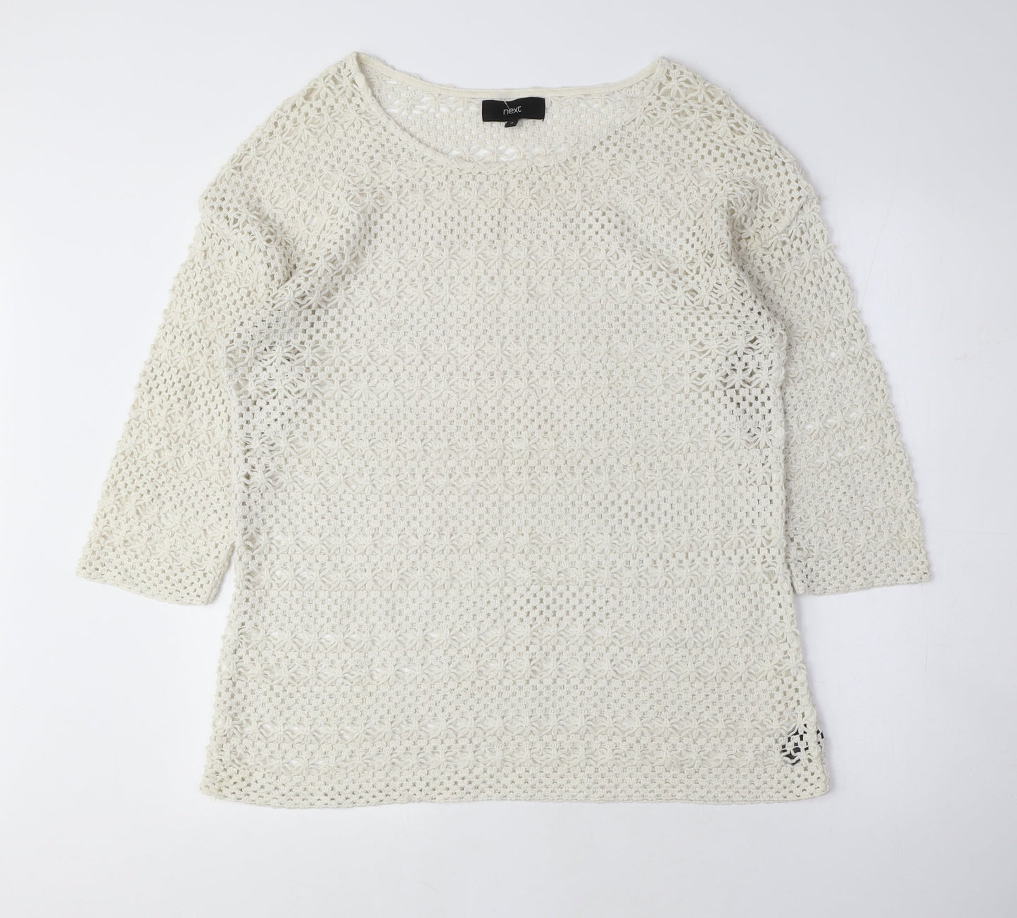 NEXT Womens Beige Crew Neck Polyester Pullover Jumper Size 16