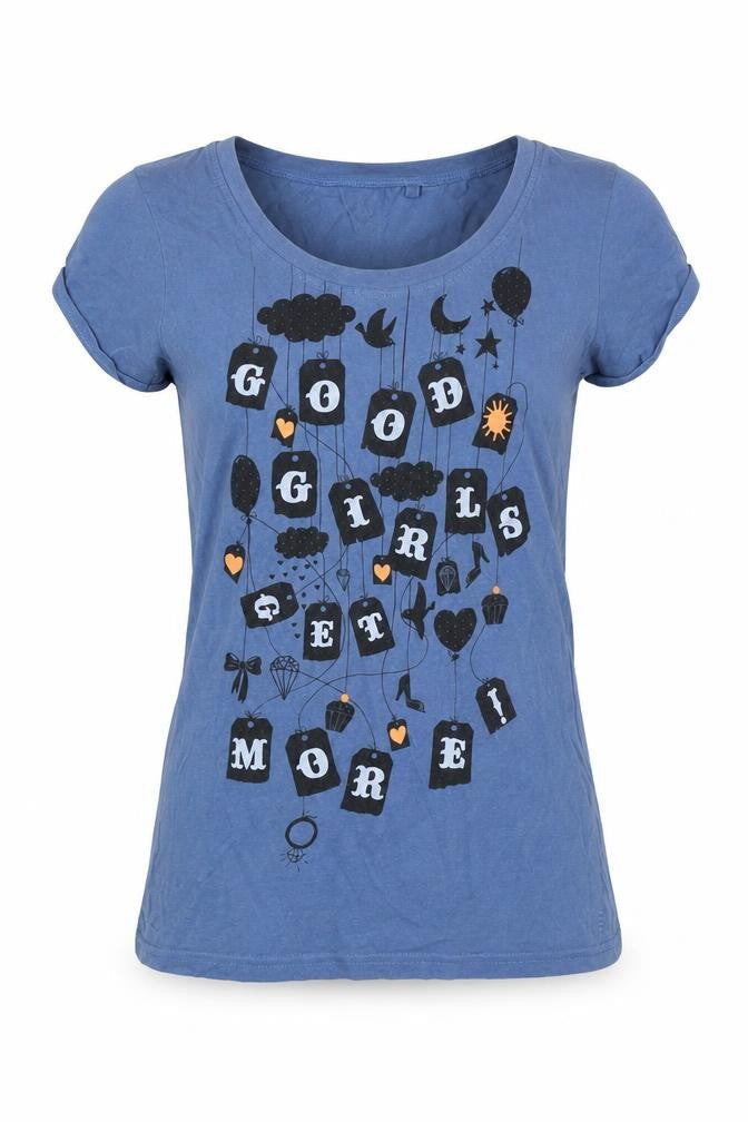 NEXT Womens Blue Cotton Basic T-Shirt Size 8 Scoop Neck