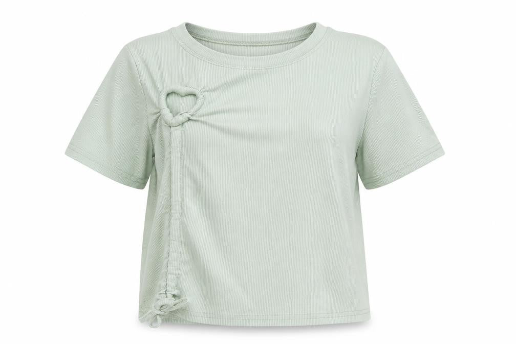 Vinceotto Womens Green Cotton Basic T-Shirt Size M Crew Neck