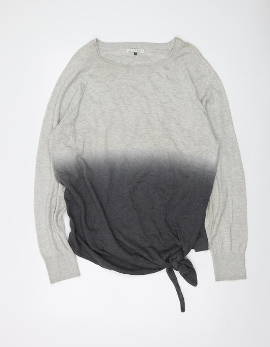 Maison de Nimes Womens Grey Round Neck Cotton Pullover Jumper Size XL