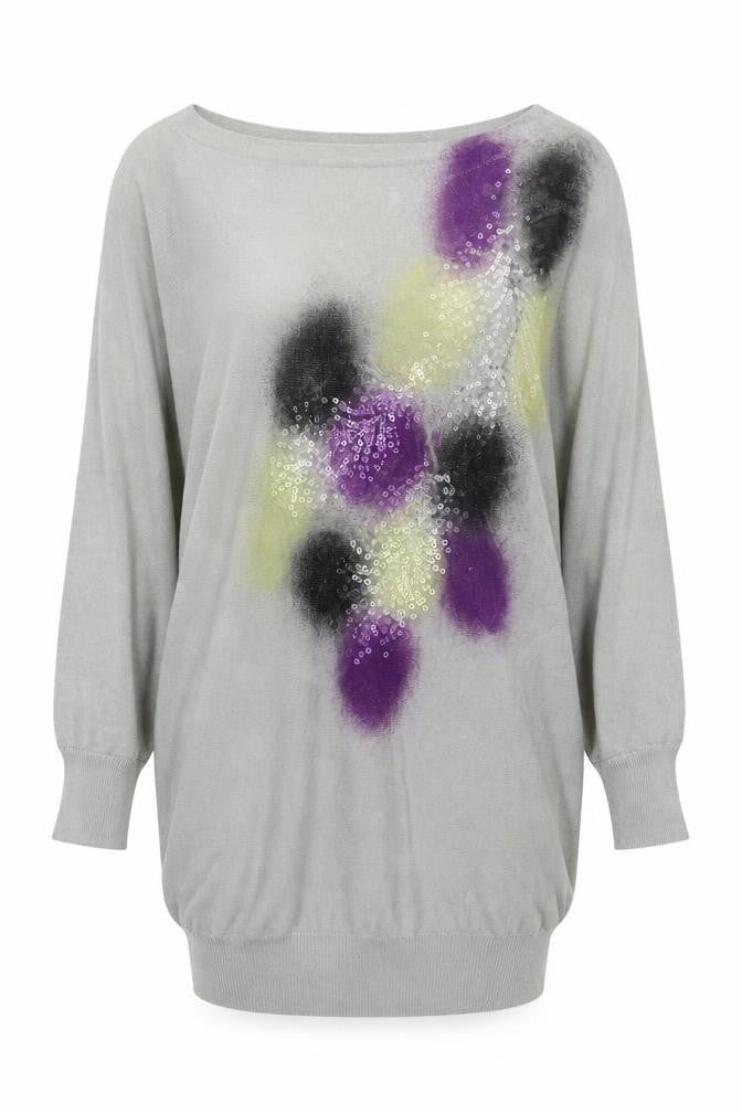 Almost Famous Womens Grey Round Neck Viscose Pullover Jumper Size M