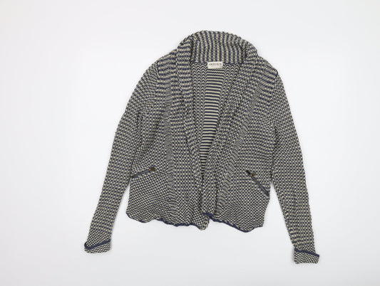 Indigo Womens Blue V-Neck Cotton Cardigan Jumper Size 8