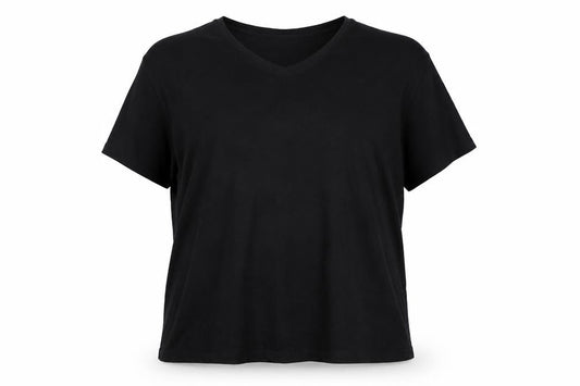 Karen Scott Womens Black Cotton Basic T-Shirt Size 2XL V-Neck