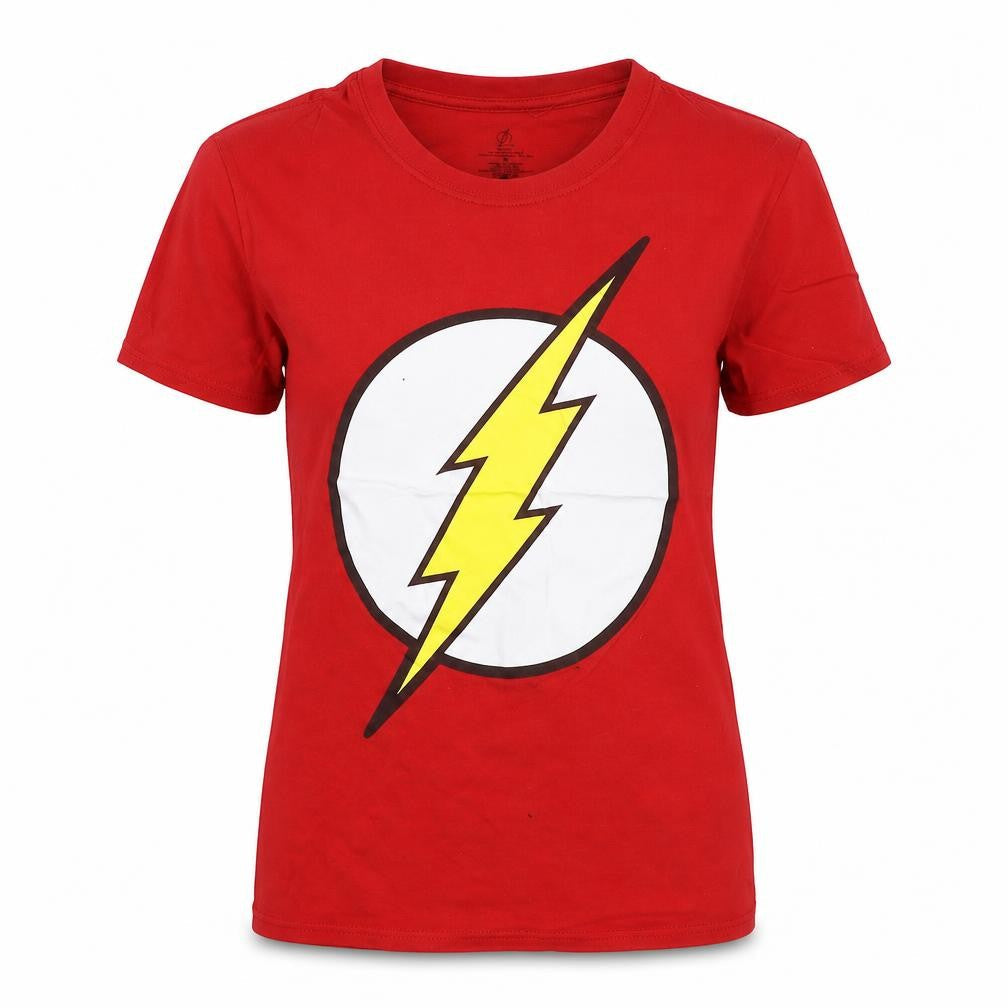 The Flash Womens Red Cotton Basic T-Shirt Size S Crew Neck
