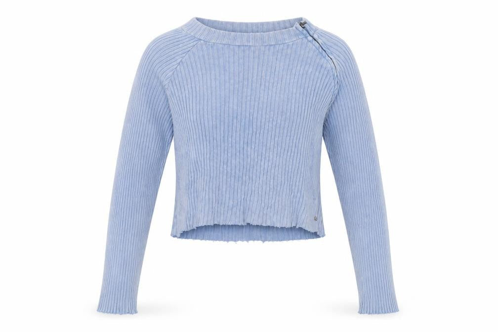 Pacific Republic Womens Blue Round Neck Acrylic Pullover Jumper Size L