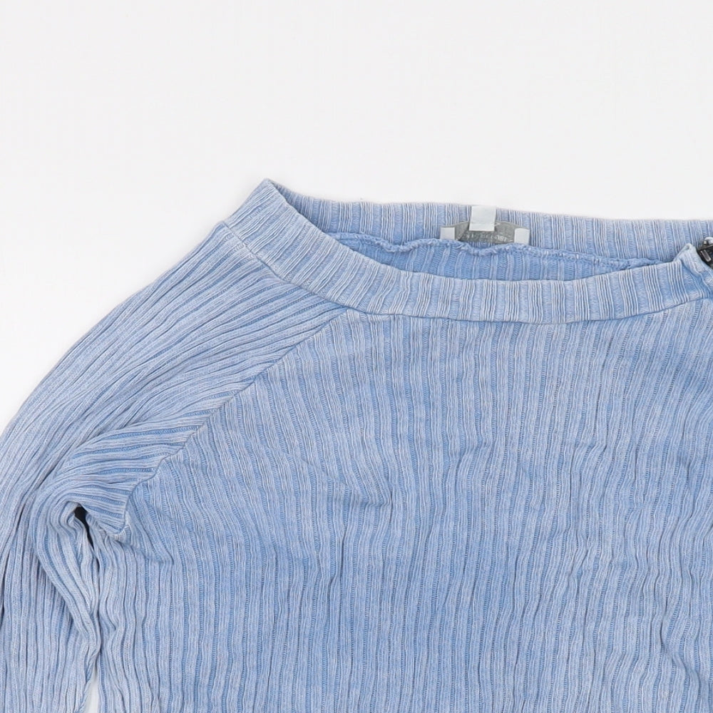 Pacific Republic Womens Blue Round Neck Acrylic Pullover Jumper Size L