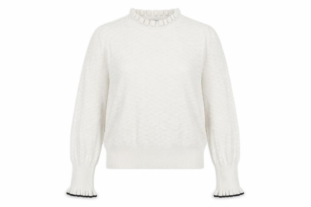 Oasis Womens White Mock Neck Viscose Pullover Jumper Size M
