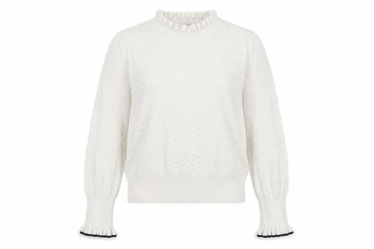 Oasis Womens White Mock Neck Viscose Pullover Jumper Size M