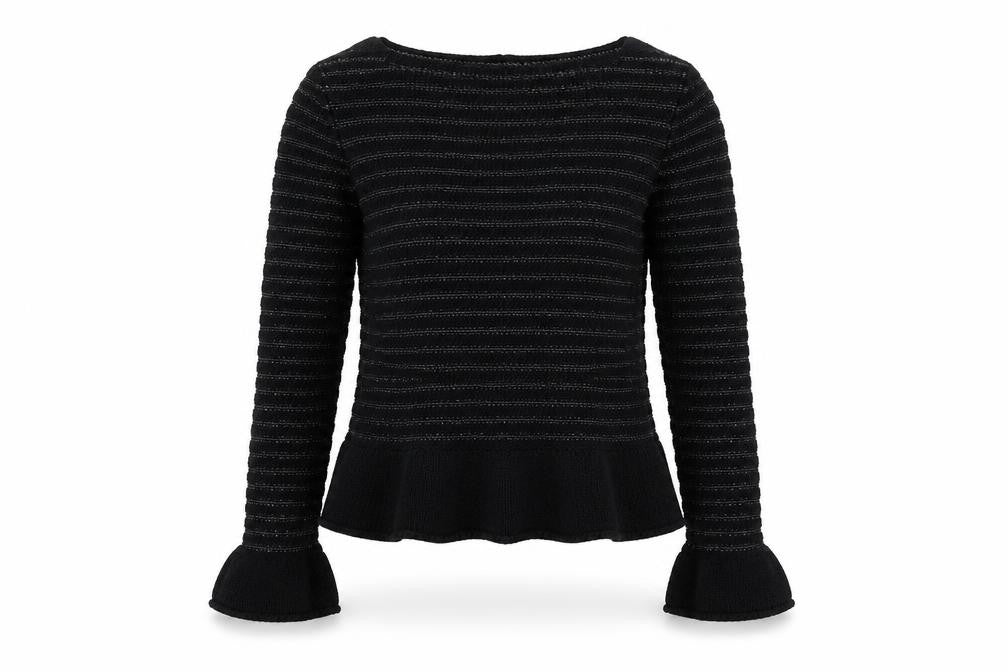 Rinascimento Womens Black Round Neck Acrylic Pullover Jumper Size L