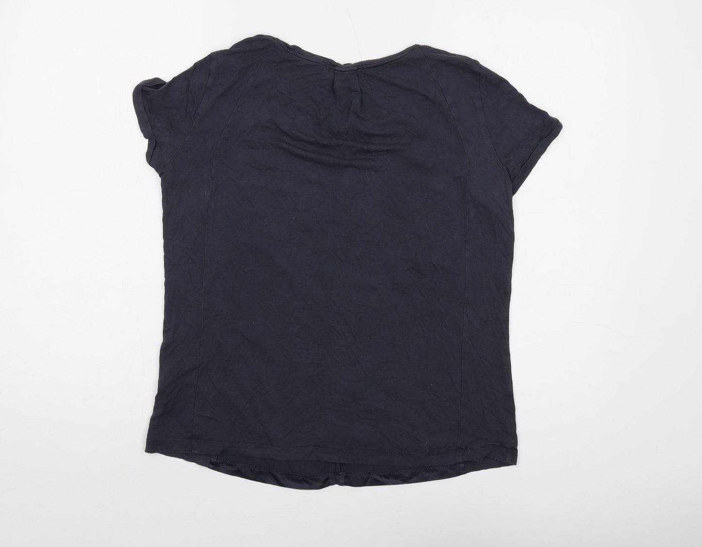MALVIN Womens Grey Viscose Basic T-Shirt Size M Round Neck