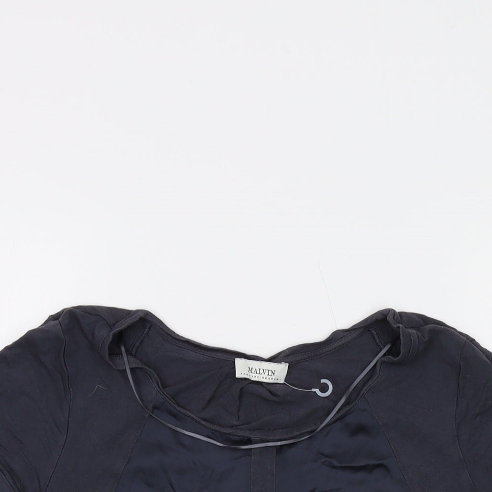 MALVIN Womens Grey Viscose Basic T-Shirt Size M Round Neck