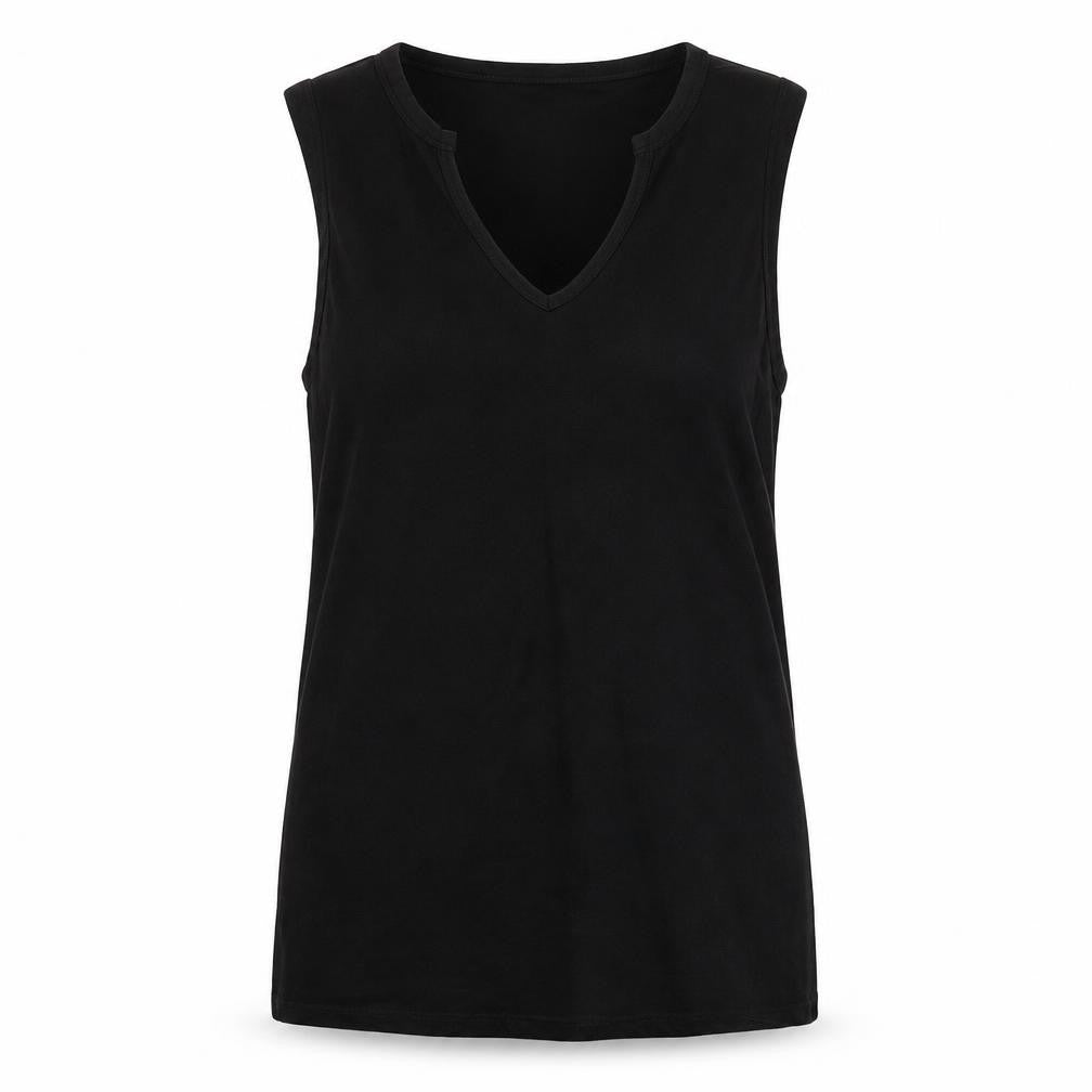 Gap Womens Black Cotton Basic Tank Size S V-Neck
