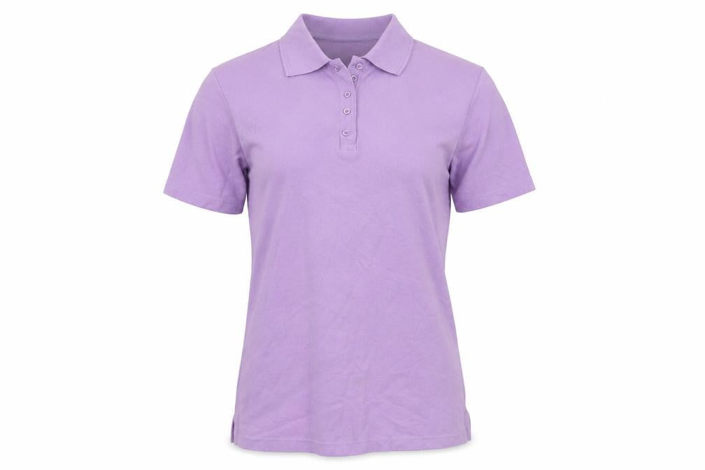 Isle Womens Purple Cotton Basic Polo Size 14 Collared