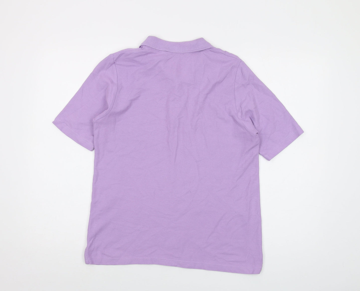 Isle Womens Purple Cotton Basic Polo Size 14 Collared