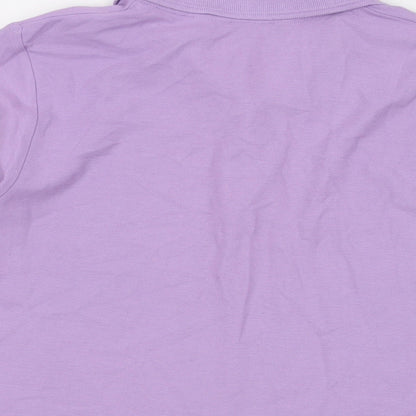 Isle Womens Purple Cotton Basic Polo Size 14 Collared