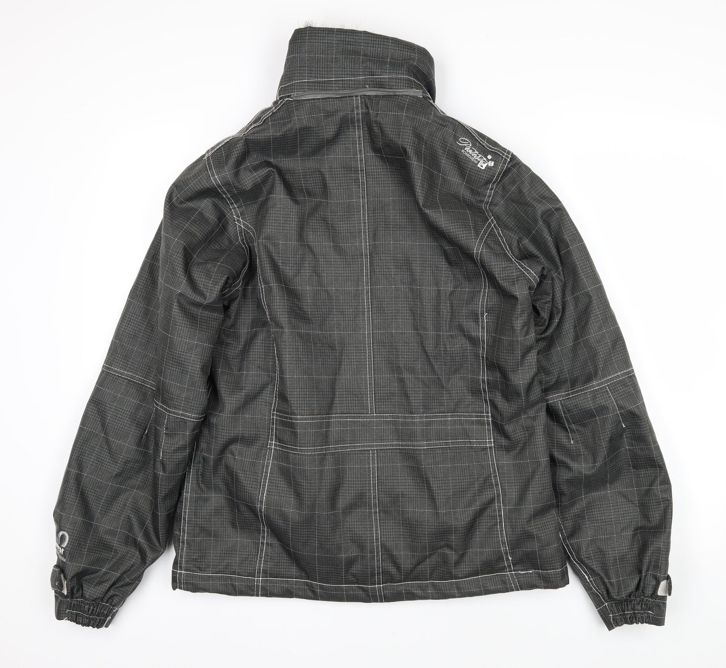 Protest Womens Grey Check Gilet Coat Size 14 Zip