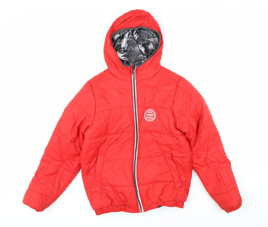 DECATHLON Boys Red Jacket Coat Size 12 Years Zip