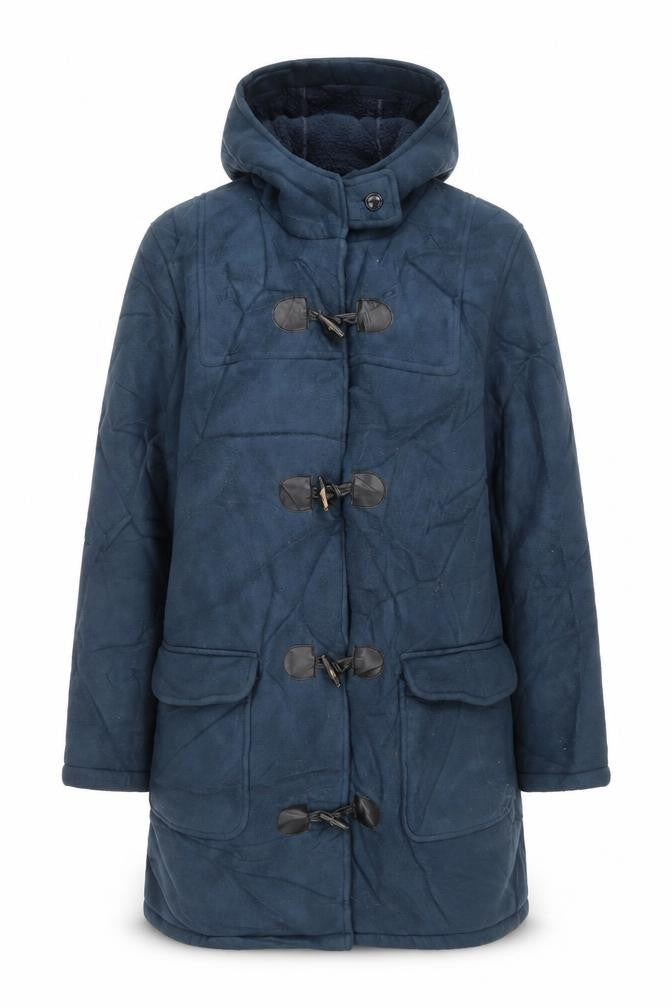Cotton Traders Womens Blue Overcoat Coat Size 16 Toggle
