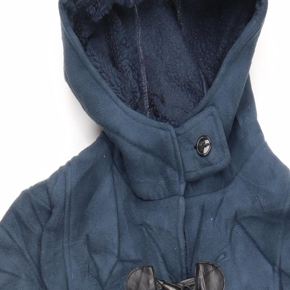 Cotton Traders Womens Blue Overcoat Coat Size 16 Toggle
