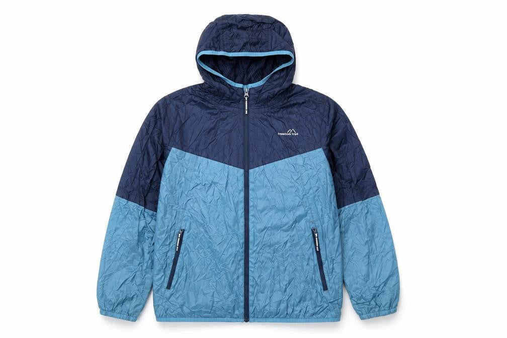 Freedom Trail Boys Blue Colourblock Rain Coat Coat Size 11-12 Years Zip